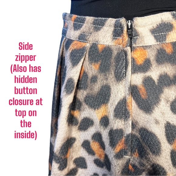 NWT Unworn Y2K Leopard Skater Skirt Textured Quilted Box Pleat Alternative Retro - Picture 5 of 6